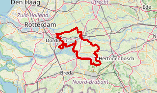 Kaartje van Biesbosch 160 km